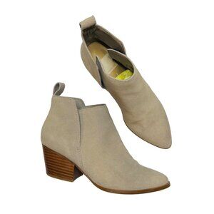 Dolce Vita Daine tan suede leather Block heel pointy toe ankle boots Size 7.5